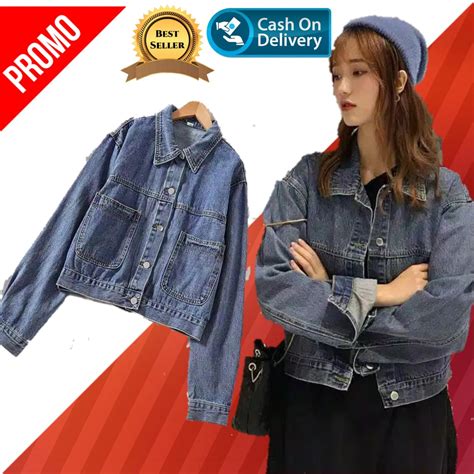 Jual Triplestartgrosir Jaket Cewek Murah Jaket Jeans Wanita Ago Crops