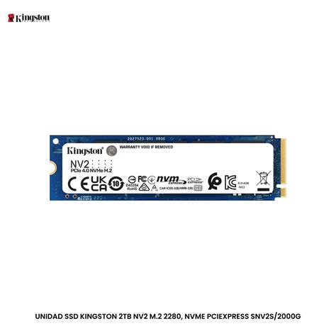 Unidad Ssd Kingston Tb Nv M Nvme Pciexpress Snv S G