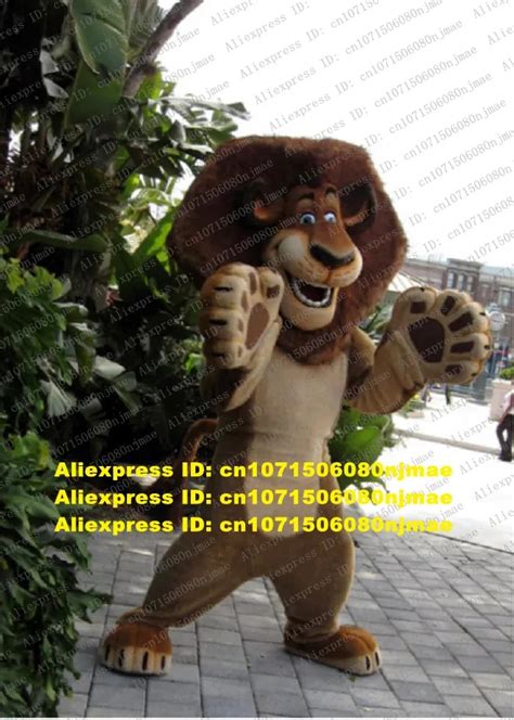 Madagascar Lion Alex Mascot Costume Adult Cartoon Character Outfit Suit Ambulatory Walking