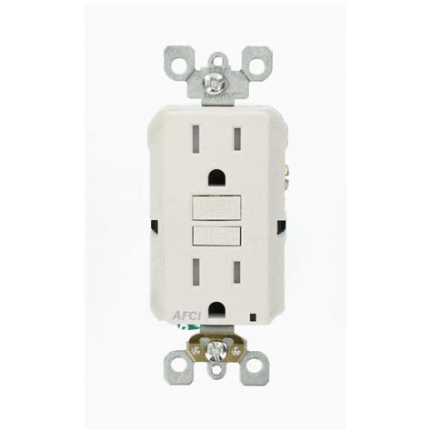 Leviton 15 Amp Tamper Resistant Afci Outlet White R12 Aftr1 0kw The