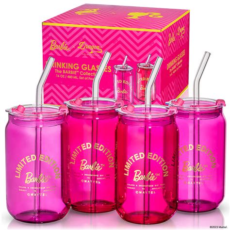 Barbie™ X Dragon Glassware® Limited Edition Drinking Glasses Mattel Creations