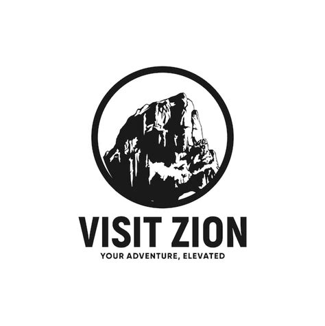 Premium Vector Visit Zion National Park Logo Inspiration For Traveling