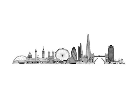 London Skyline Drawing A2 London Landmarks Drawing London - Etsy UK