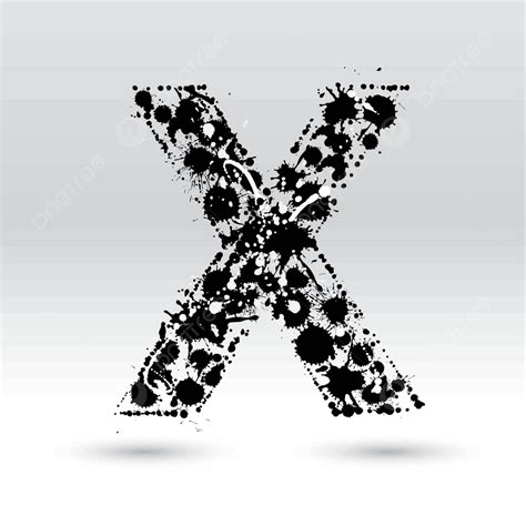 Letter X Formed By Inkblots Design Expressive Wet Vector Design