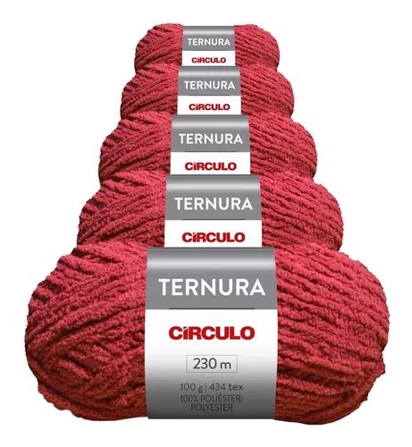 Kit 5 Lã Fio Ternura Círculo 100g 230m 4063 Marsala Frete grátis