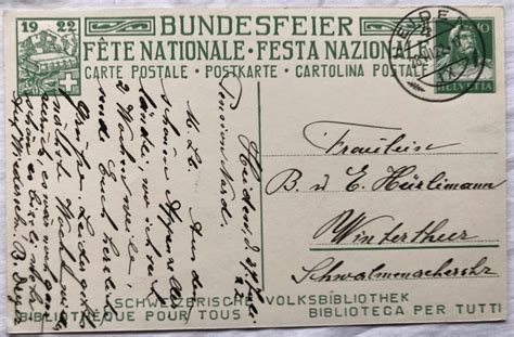 Bundesfeier Postkarte Kaufen Auf Ricardo