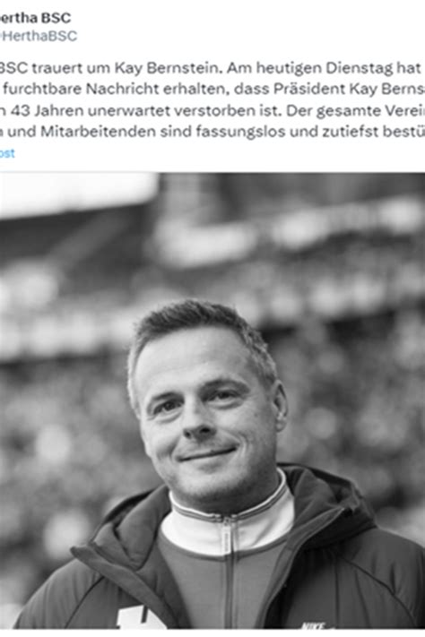 Todesursache Noch Unklar Hertha Pr Sident Kay Bernstein Stirbt