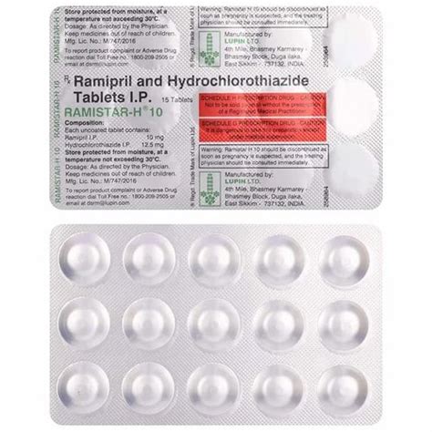 Ramipril And Hydrochlorothiazide Tablet At Rs 300 Box Antibiotic