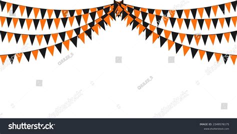 Bunting Hanging Orange Black Flags Triangles Stock Vector (Royalty Free ...