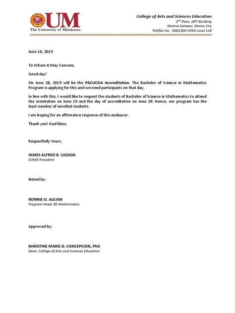 letter  consideration