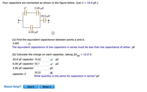 Solved Four Capacitors Are Connected As Shown In The Figure Below Let C 10 0 Pf 3 00 Pf