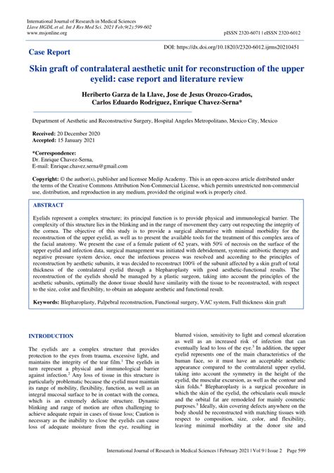 Pdf Skin Graft Of Contralateral Aesthetic Unit For Reconstruction Of