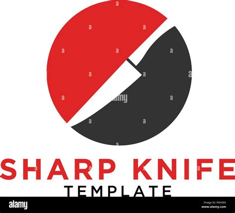 Simple Sharp Knife On A Circle Logo Design Template Stock Vector Image