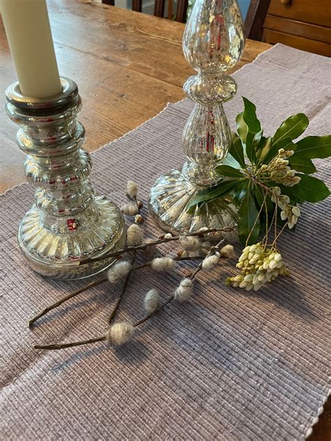 Felted Wool Pussy Willow Twig Table Accents Rustic Spring Decor Easter And Passover Decorating