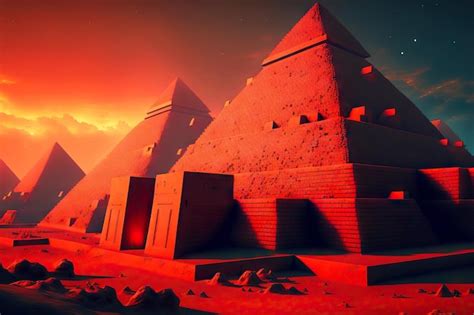 Premium Photo | Ancient tombs for pharaohs in form of Egyptian pyramids