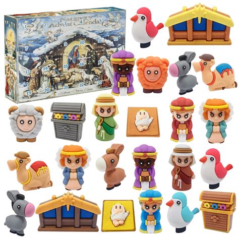 2024 Nativity Advent Calendar for Kids,Little Nativity Scene Set Toys