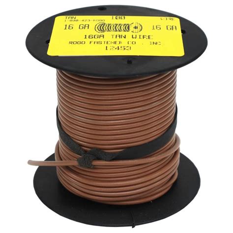 16 Gauge Tan General Purpose Primary Wire 100 Rogo Fastener Co Inc