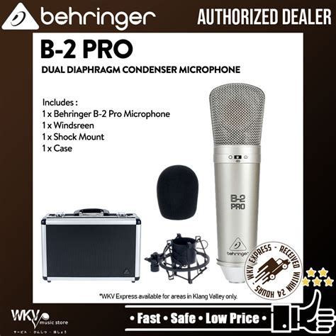 Behringer B 2 Pro Large Dual Diaphragm Studio Condenser Microphone Mic