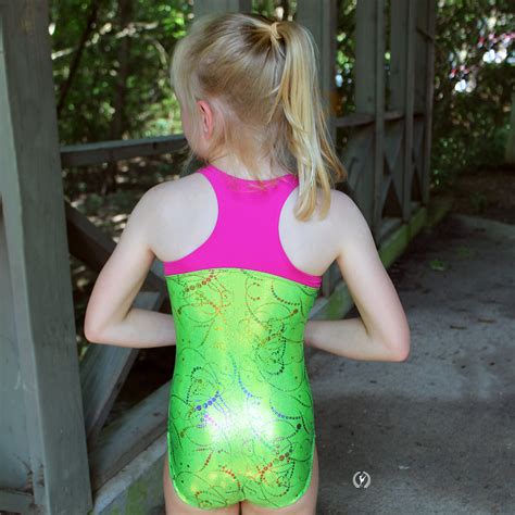 Girls And Womens Metallic Splatter Gymnastics Racerback Leotard 30gt2