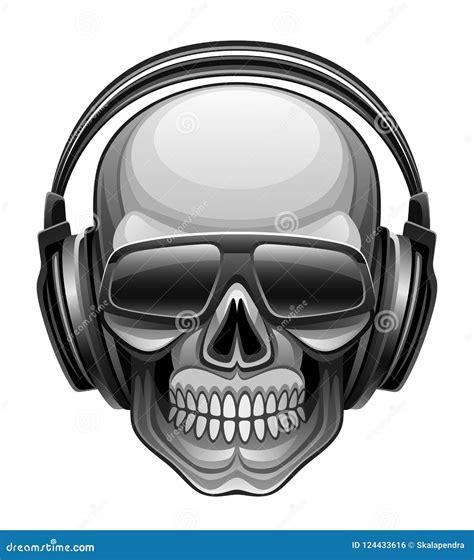 Skull In Headphones And Glasses Stock Vector Illustration Of Chemical