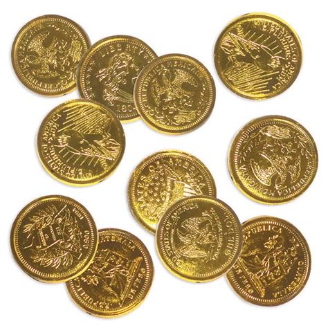 Gold Treasure Coins 12 Bag — Red Fox Party Supplies