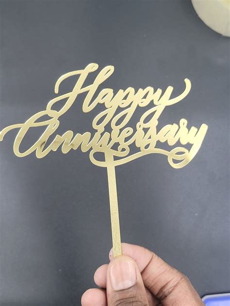 1mm Golden Happy Anniversary Cake Topper At Rs 16 Piece Cake Topper In Mumbai Id 25431565673