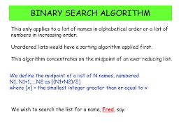 Binary Search Algorithm Assignment Point