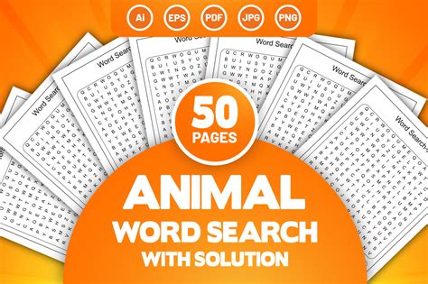 animal word search puzzle