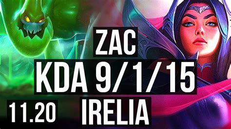 Zac Vs Irelia Top Rank Zac Games M Mastery