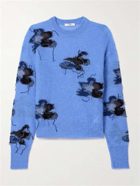 Erdem Intarsia Cotton Blend Sweater Net A Porter