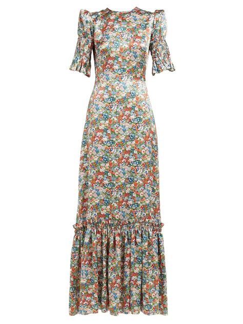 No 11 Floral Print Silk Satin Maxi Dress The Vampires Wife