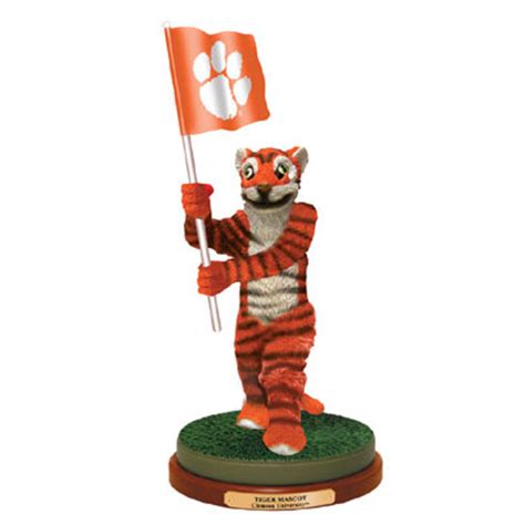 Clemson Tigers NCAA College Flag Holding Mascot Figurine