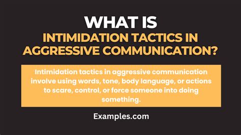 Intimidation Tactics in Aggressive Communication - 14+ Examples