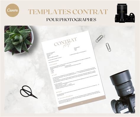 TEMPLATE CONTRAT Pour PHOTOGRAPHES Photographe De Mode Photographe De