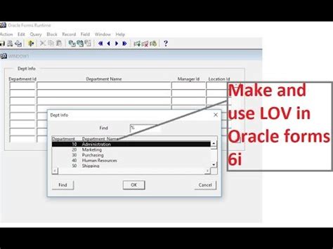 Oracle Forms Builder 6i How To Make And Use LOV In Oracle Forms 6i