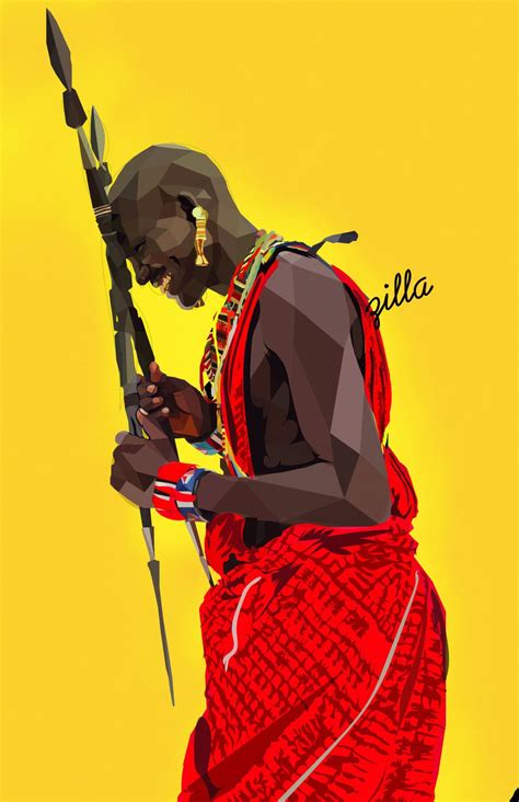 African Art Print Digital Download Wall Print Home Decor Masai Yellow ...