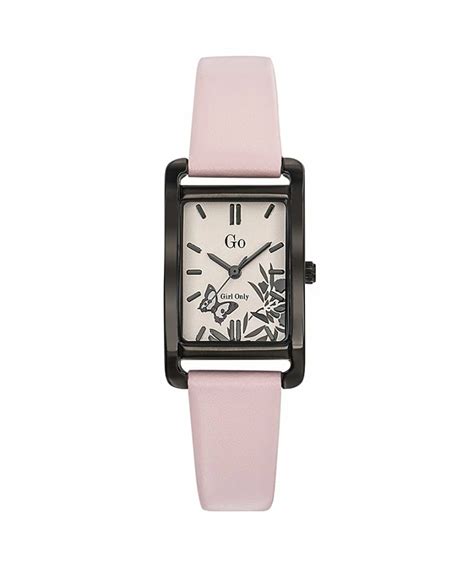 Montre Go Mademoiselle Cuir Rose Cadran Rose Motif Papillon