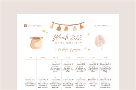 March 2022 Bible Reading Plan + 31 Days of Prayer