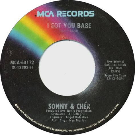 Sonny Cher All I Ever Need Is You I Got You Babe 7 Si 1973 US