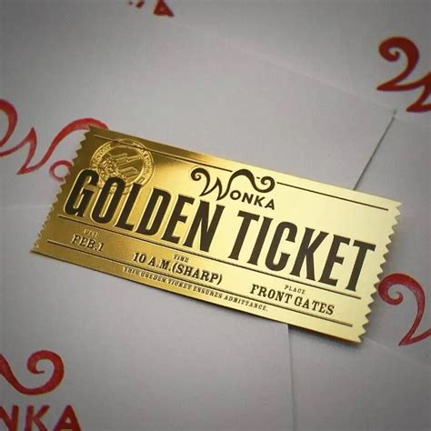 Ticket Bilhete Dourado Willy Wonka A Fantástica Fábrica de Chocolate