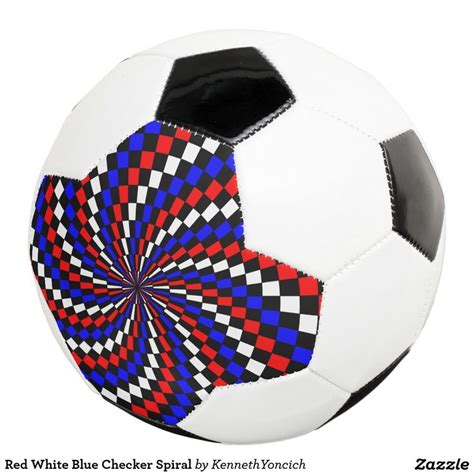 Red White Blue Checker Spiral Soccer Ball | Soccer ball, Soccer, Soccer ...