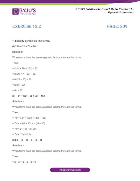 Ncert Solutions For Class 7 Maths Chapter 12 Algebraic Expressions Click Here For Download Free Pdf