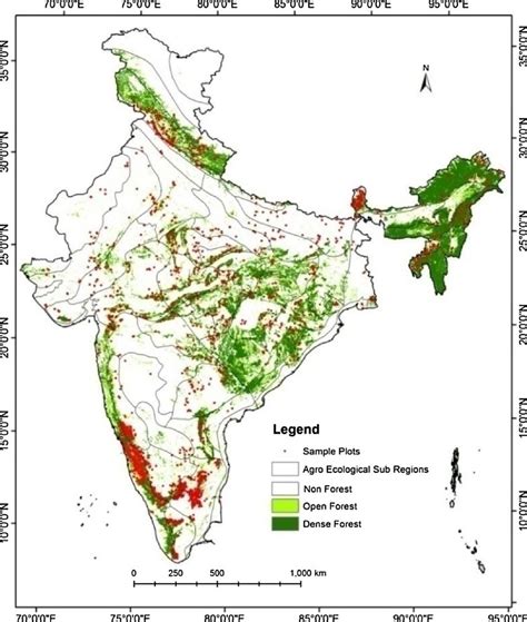 Field Sample Plots Overlaid Over Forest Canopy Density Map And Agro