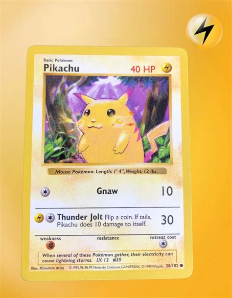 Pikachu Base Set 58 102 Shadowless TCG Coleccionistas