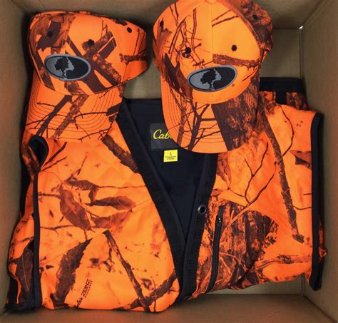 Lot - (3pc) Orange Camouflage Hunting Gear