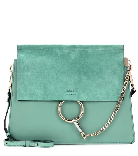 Chloe Faye Medium Leather Handbag Mirage Blue Artofit