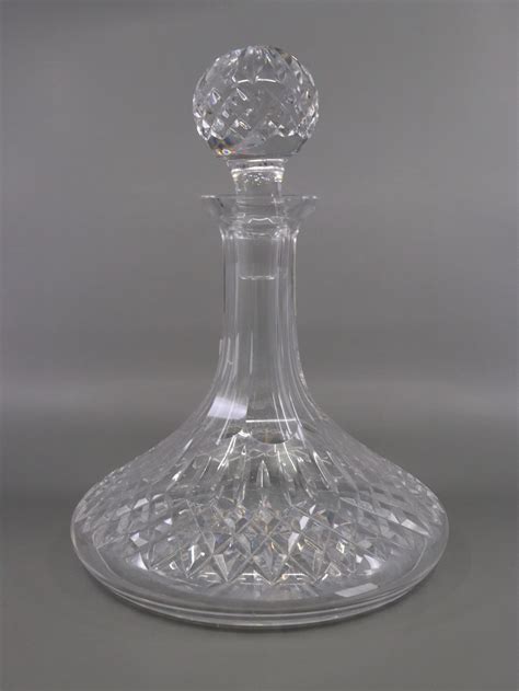 Lot Vintage Waterford Crystal Large Ships Decanter Stamped To Base