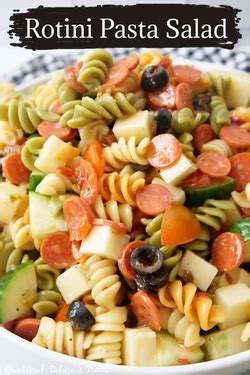 Side Dish Tri Color Rotini Pasta Salad With Pepperoni Recipe