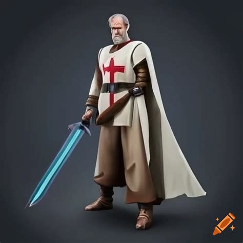 Fusion Of Nappa And Obi Wan Kenobi In Templar Armor On Craiyon