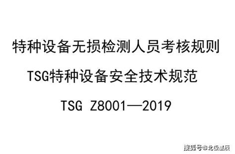 Tsg特种设备安全技术规范 Tsg Z8001 2019检测人员工作